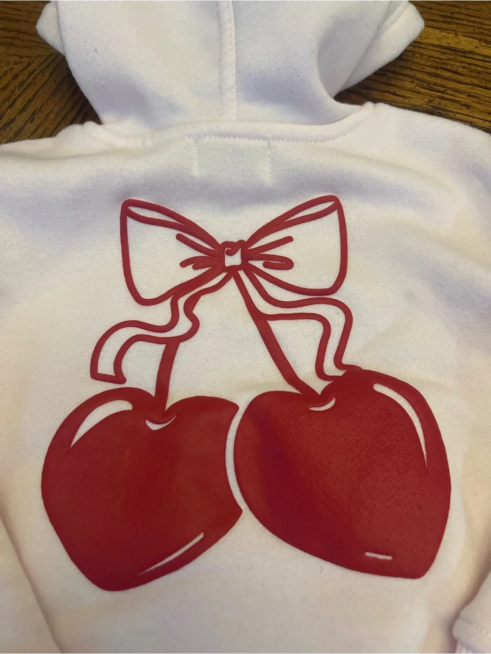 Pink Girls' Hoodie & Jogger Matching Set with Red Cherry Accent